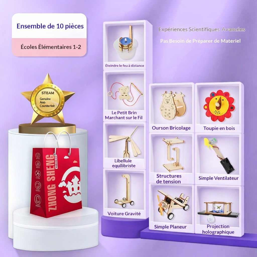 Kit d'expériences scientifiques pour enfants, jouet pour élèves du primaire