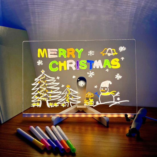 Tableau lumineux coloré à brancher pour écrire à la main - Ambiance de bureau - Écriture manuscrite - DIY